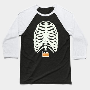 Bourbon Halloween Costume Skeleton Whiskey Baseball T-Shirt